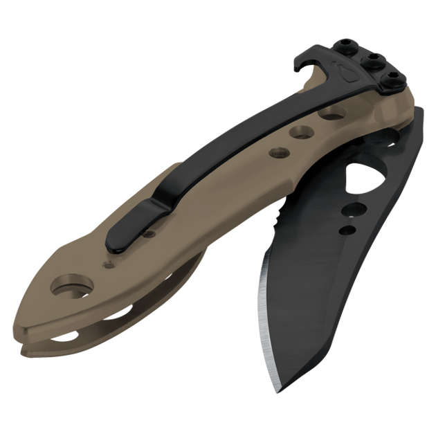 Нож складной полусеррейтор карманный с фиксацией Liner Lock Leatherman 832615 Skeletool KBX Coyote 149 мм - изображение 2