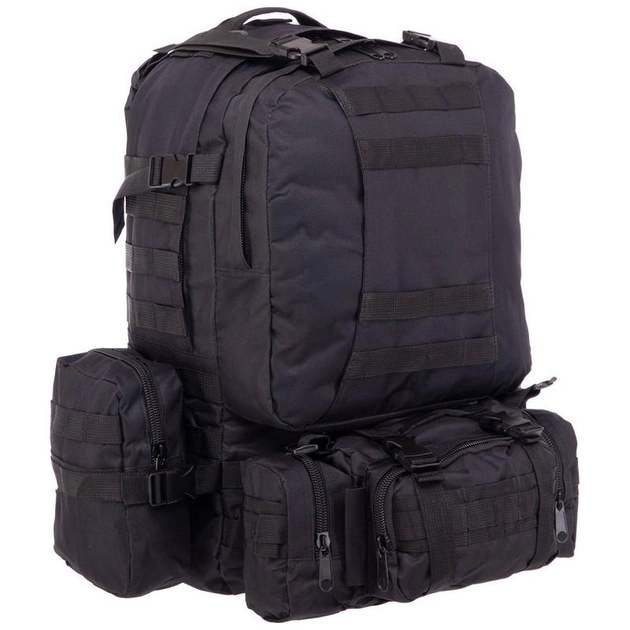Рюкзак тактический с подсумками, рейдовый военный SP-Sport ZK-5504 55л Черный - изображение 1