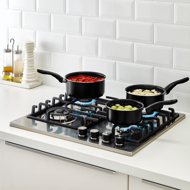Набор ковшей сотейников IKEA KAVALKAD 3 шт черный 201.393.22 – фото ...