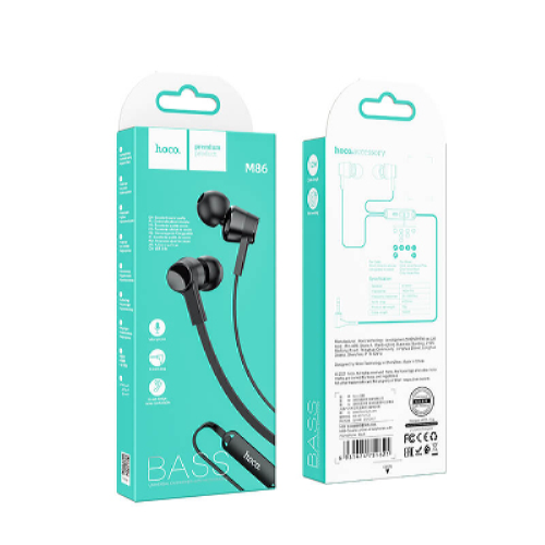 Наушники HOCO Oceanic universal earphones with mic M86 black - изображение 3