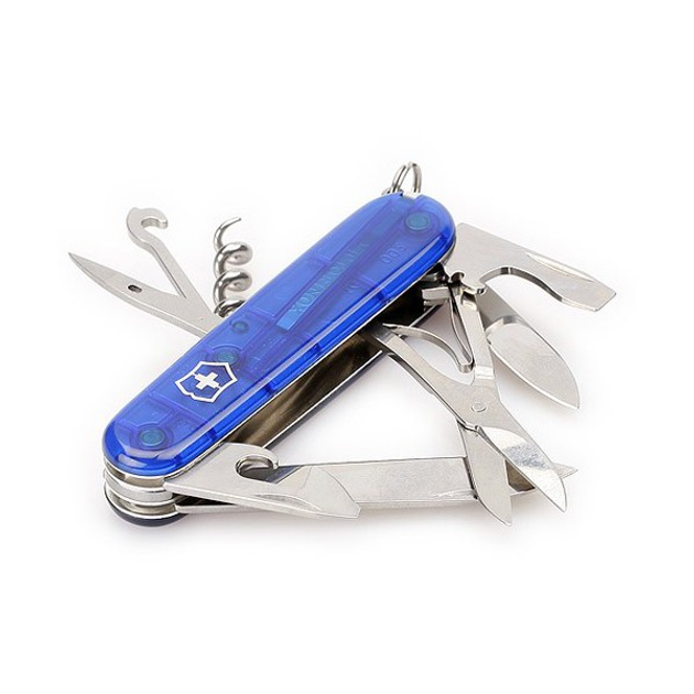 Складаний швейцарський ніж Victorinox Vx13703.T2 Climber 15 функцій 91 мм синій-напівпрозорий - зображення 2