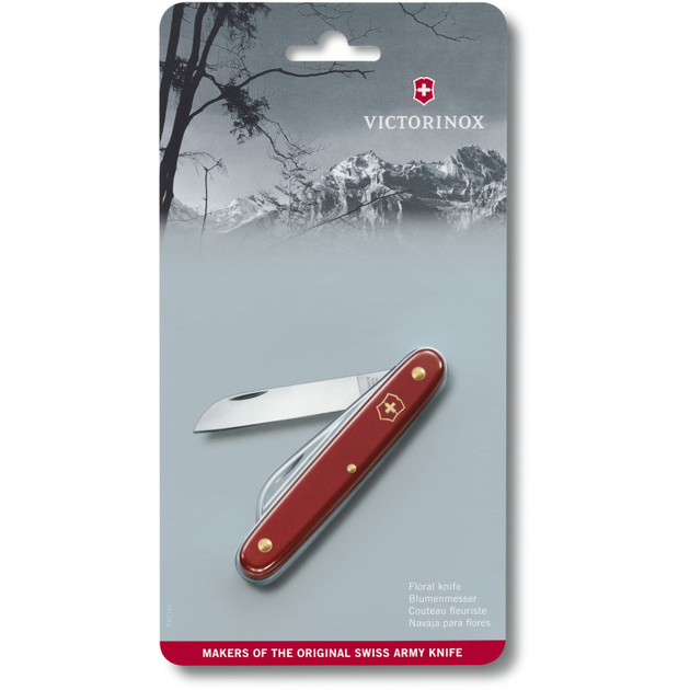 Складной швейцарский садовый нож Victorinox Vx39050.B1 Floral 100 мм красный - изображение 2