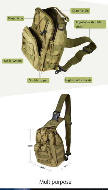 Тактическая сумка рюкзак OXFORD 600D Olive - изображение 2