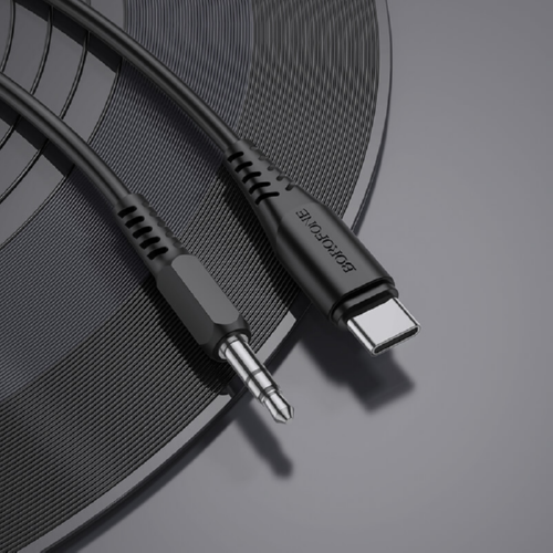 Кабель BOROFONE Type-C to AUX digital audio conversion cable BL8 black - Фото 4 Кабель BOROFONE Type-C to AUX digital audio conversion cable BL8 black - изображение 4