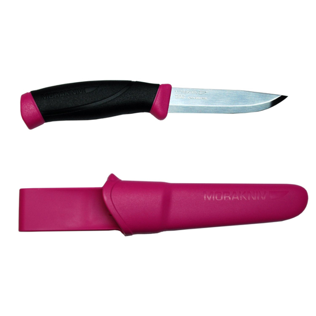 Нож туристический, рыболовный с чехлом Morakniv 12157 Companion Magenta нержавеющая сталь Sandvik 12C27, 218 мм - изображение 1