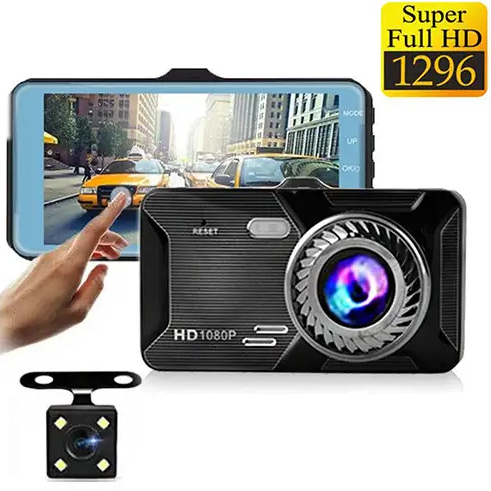 Відеореєстратор автомобільний в металевому корпусі T709 TOUCH SCREEN 2 камери 1296P Full HD - зображення 2