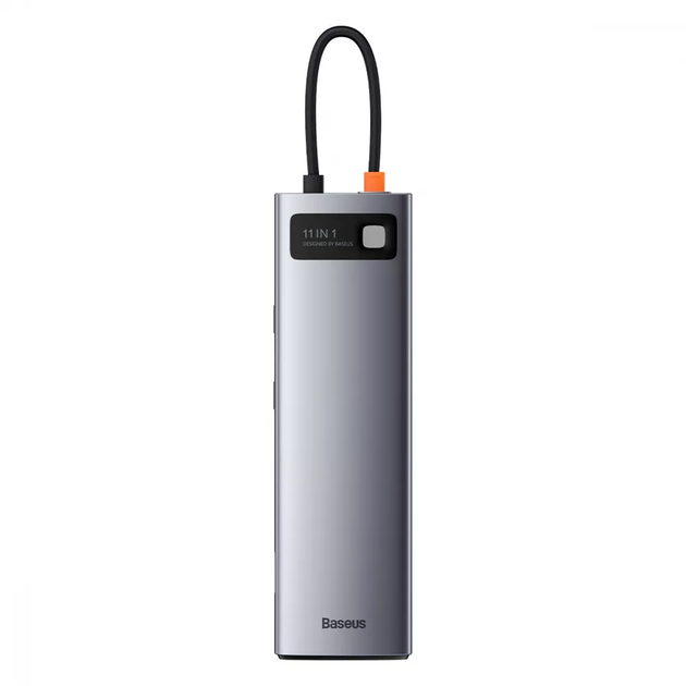 USB-Хаб Baseus Metal Gleam Series 11в1 3xUSB/2x4K HD/Type-C/TF/SD/Type-C PD/VGA/3.5mm/RJ45 сірий - Фото 1 USB-Хаб Baseus Metal Gleam Series 11в1 3xUSB/2x4K HD/Type-C/TF/SD/Type-C PD/VGA/3.5mm/RJ45 сірий - зображення 1