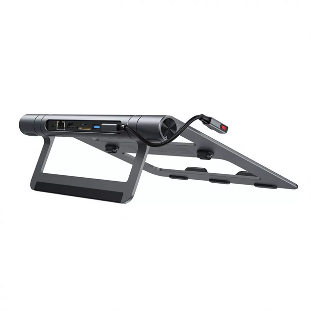 Подставка для ноутбука-Хаб Acefast E5 Type-C PD 100 Вт HDMI/2хUSB3.0/SD gray - изображение 3