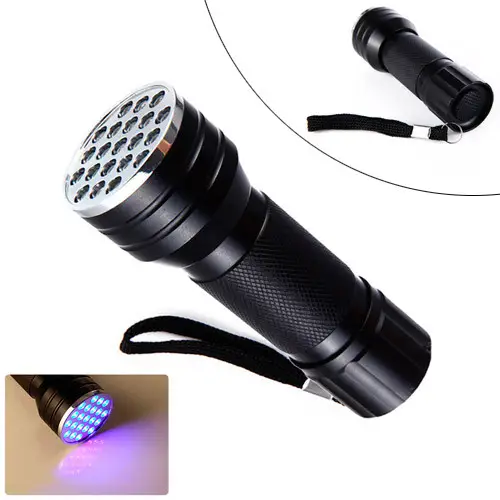 Фонарь ультрафиолетовый с кнопкой CNV 21LED 395-410 нм 9.5х2.8см Черный - изображение 2