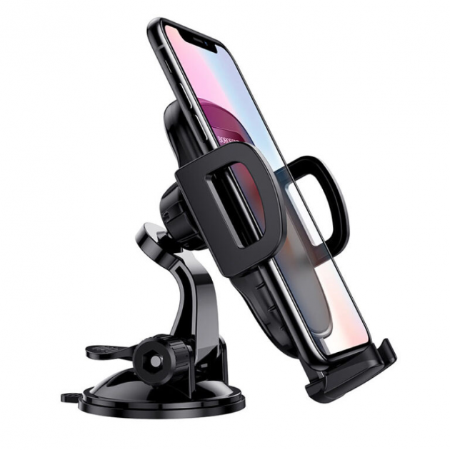 Универсальный автодержатель BOROFONE Route push type suction cup car holder BH37 (4.5-6.5) black - Фото 6 Универсальный автодержатель BOROFONE Route push type suction cup car holder BH37 (4.5-6.5) black - изображение 6