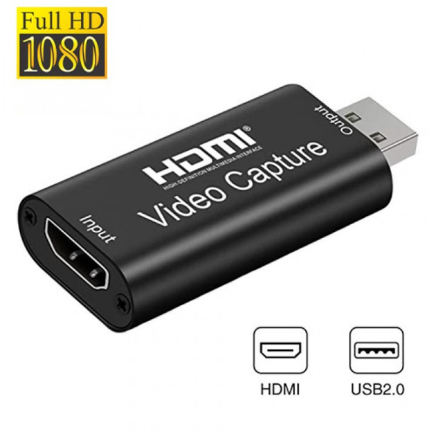 Карта видеозахвата внешняя USB 2.0 HDMI 1080p черная - изображение 2