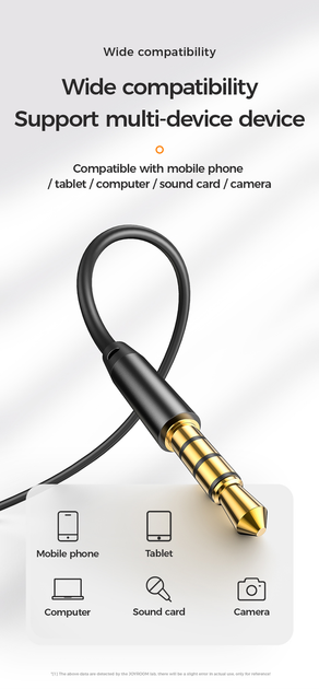 Микрофон петличный петличка JOYROOM Lavalier Microphone JR-LM1 AUX 2m - Фото 9 Микрофон петличный петличка JOYROOM Lavalier Microphone JR-LM1 AUX 2m - изображение 9