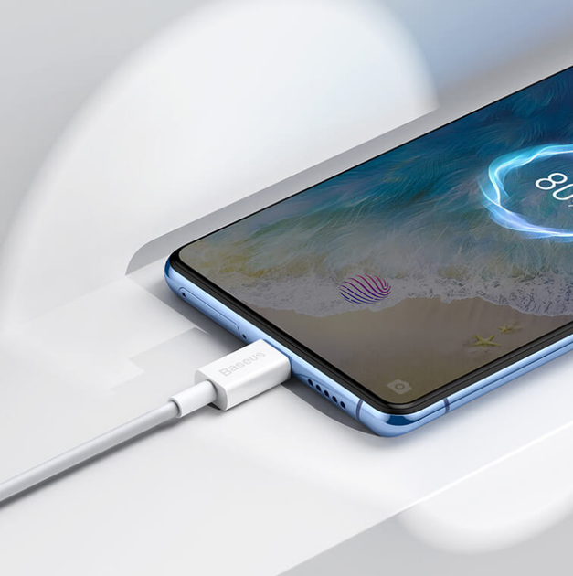 Кабель для зарядки и передачи данных BASEUS Superior Series Fast Charging, Micro USB, 2 м, 2A, 480Mbps, White (CAMYS-A02) - изображение 3