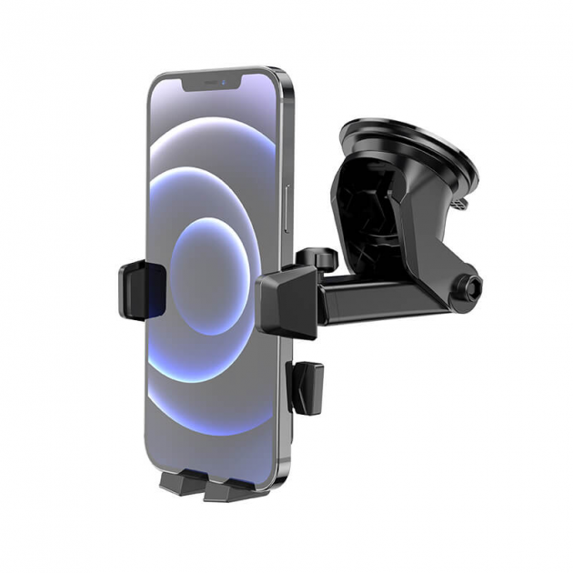 Універсальний автоутримувач HOCO David one-button center console car holder CA83 360° black - зображення 6