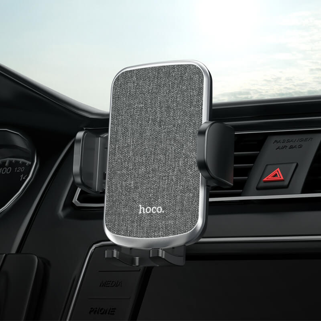 Автомобильный держатель для телефона в воздуховод HOCO CA94 Черный - Фото 8 Автомобильный держатель для телефона в воздуховод HOCO CA94 Черный - изображение 8