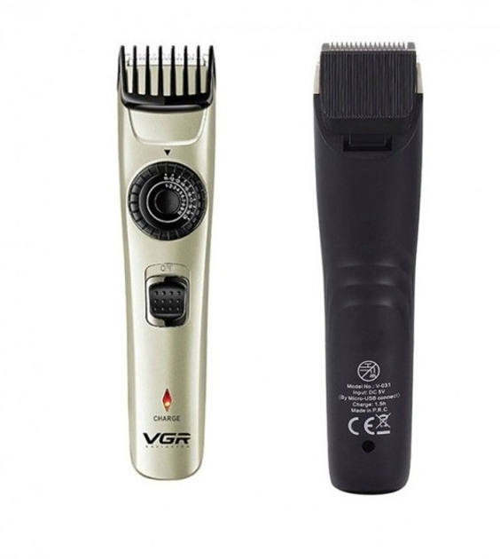 Машинка для стрижки волос VGR V-031 7990 аккумуляторная серебристо-черный - изображение 2