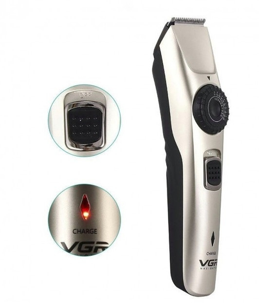 Машинка для стрижки волос VGR V-031 7990 аккумуляторная серебристо-черный - изображение 3