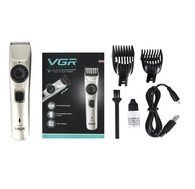 Машинка для стрижки волос VGR V-031 7990 аккумуляторная серебристо-черный - изображение 5