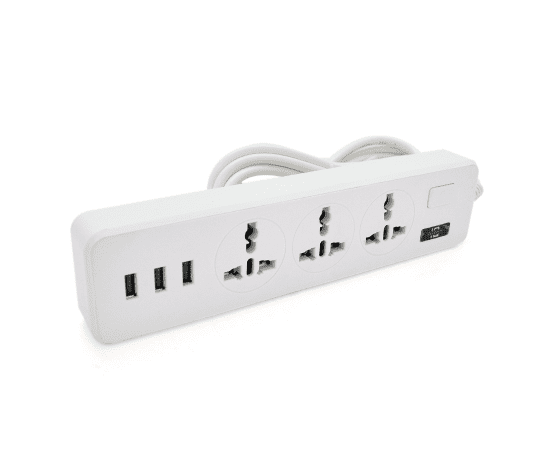 Сетевой фильтр ТВ-Т13, 3 розетки + 3 USB, 2 м, сечение 3х0,75мм, 2500W, White - Фото 1 Сетевой фильтр ТВ-Т13, 3 розетки + 3 USB, 2 м, сечение 3х0,75мм, 2500W, White - изображение 1
