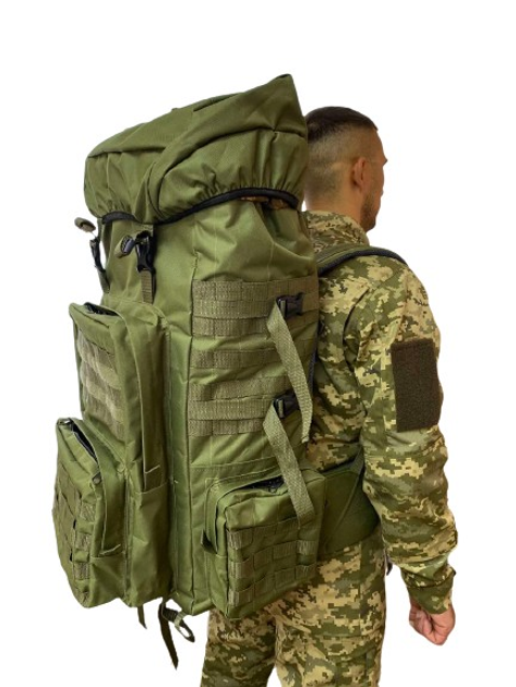 Рюкзак військовий тактичний, 80л, колір олива - зображення 2