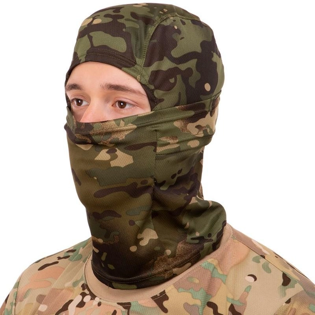 Балаклава тактическая военная подшлемник хомут шарф Камуфляж Digital Woodland ZK-5 - изображение 1