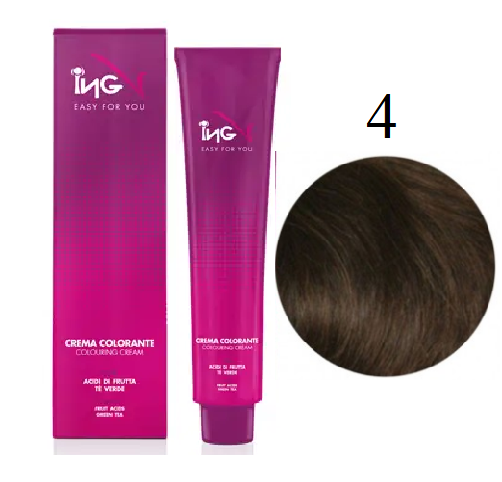 Крем-краска для волос ING Professional Colouring Cream 4 Каштановый 100 мл - Фото 1 Крем-краска для волос ING Professional Colouring Cream 4 Каштановый 100 мл - изображение 1