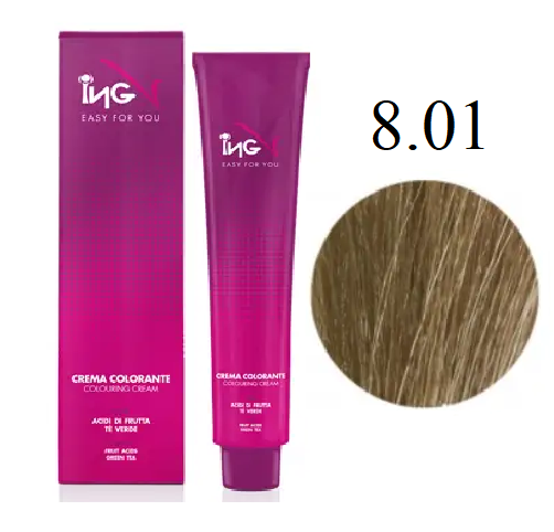 Крем-фарба для волосся ING Professional Coloring Cream 8.01 Світло-русявий натурально-попелястий 100 мл - Фото 1 Крем-фарба для волосся ING Professional Coloring Cream 8.01 Світло-русявий натурально-попелястий 100 мл - зображення 1