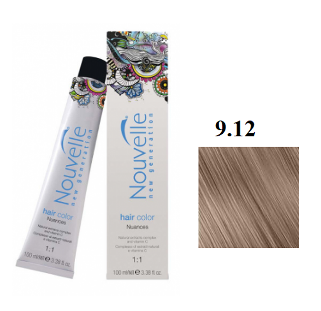 Краска для волос Nouvelle Hair Color 9.12 Очень светлый блондин 100 мл ...