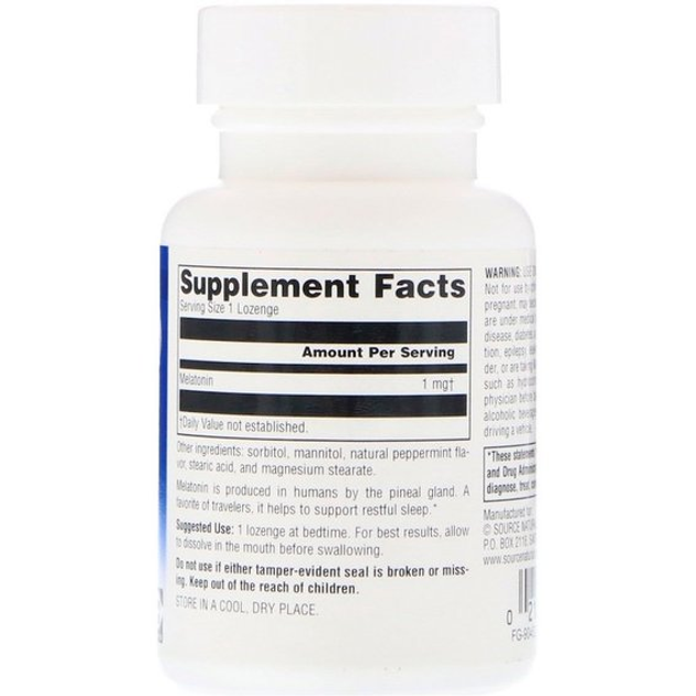 Мелатонін для сну Source Naturals Melatonin 1 mg 100 Lozenges ...