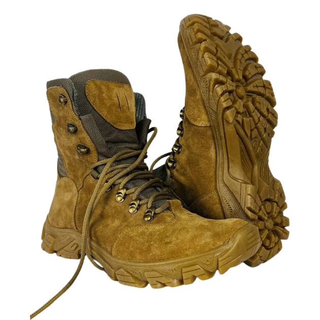 Берцы тактические зимние ботинки высокие кожа размер 43 Койот - изображение 1