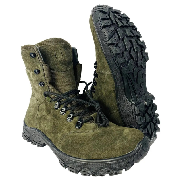 Берці тактичні зимові черевики високі шкіра зелені розмір 40 - зображення 1