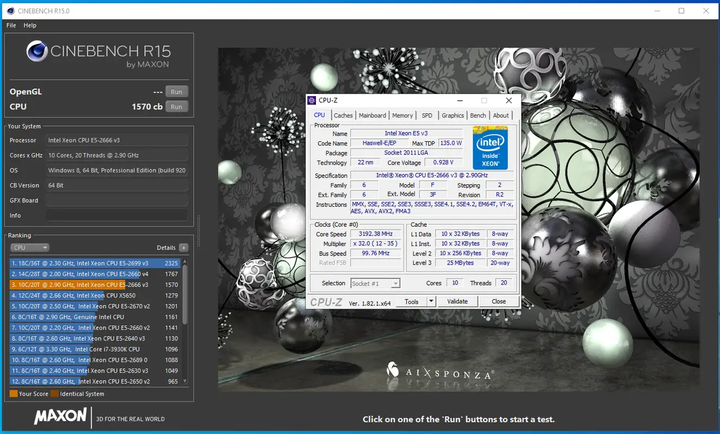 Комплект: материнская плата X99-V202 / Intel Xeon E5-2666 v3 (10 (20 ...