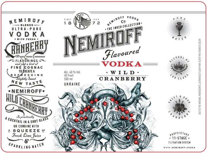 Настойка Nemiroff Wild Cranberry De Luxe 0.5 л 40% (4820181425999