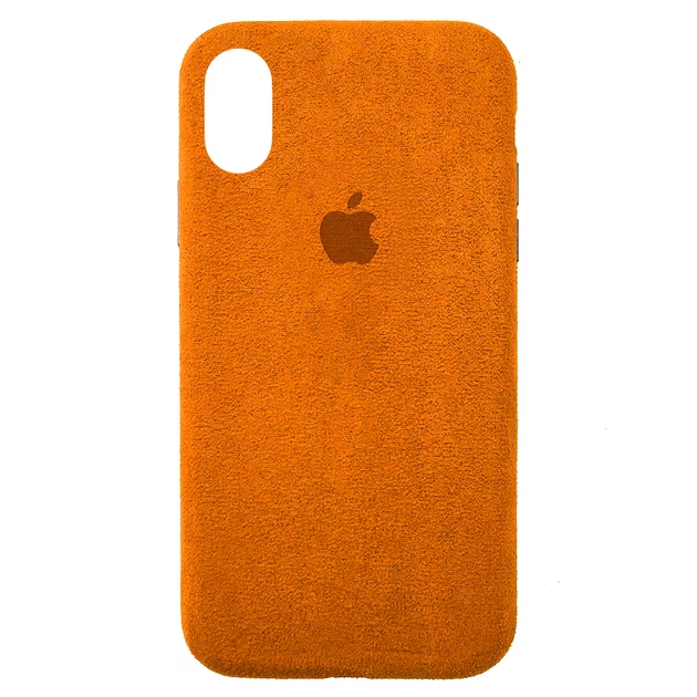 Чохол накладка для iPhone X/XS Alcantara Full orange - Фото 1 Чохол накладка для iPhone X/XS Alcantara Full orange - изображение 1