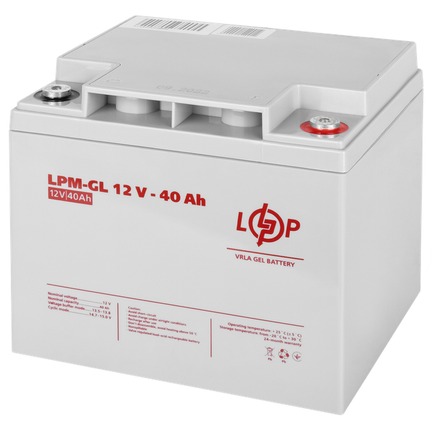 Акумулятор гелевий LPM-GL 12V 40 Ah LogicPower 4154 - изображение 2