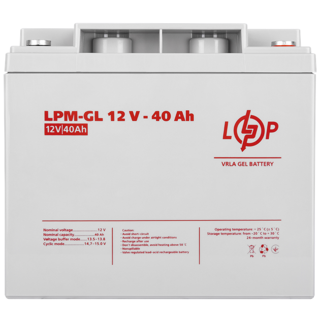 Акумулятор гелевий LPM-GL 12V 40 Ah LogicPower 4154 - изображение 4