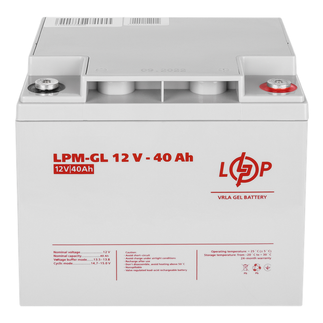 Акумулятор гелевий LPM-GL 12V 40 Ah LogicPower 4154 - изображение 5