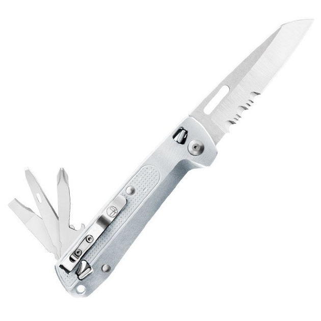 Складной нож мультиинструмент Leatherman 832655 Free K2x 9 функций 115 мм silver - изображение 1
