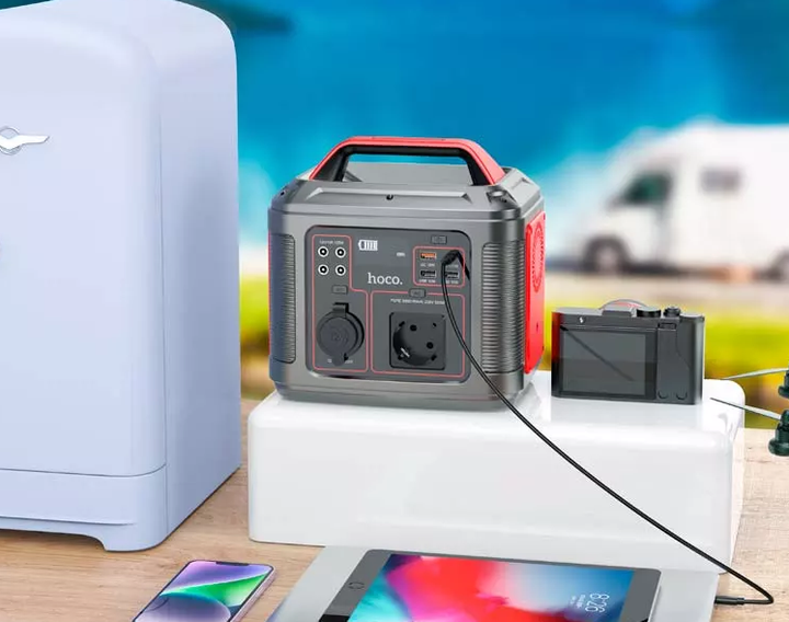 Портативная зарядная станция power bank УМБ HOCO Energy storage DB28 80000mAh 300W 3USB/Type-C/AC PD/QC - изображение 10
