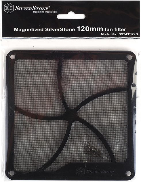 SilverStone Пылевой магнитный фильтр для вентилятора FF122B, черный ...