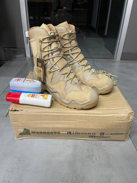 Берці тактичні високі Warboots Waterproof, Койот, водостійкі берці армійські тактичні 42 розмір - зображення 1