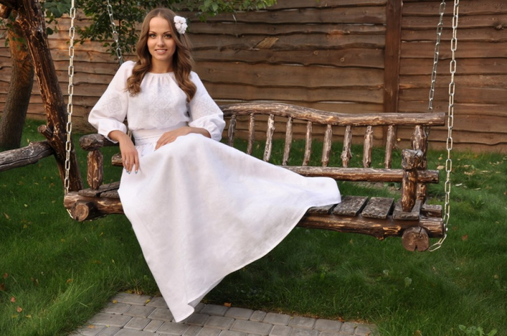 Белое Платье Из Льна