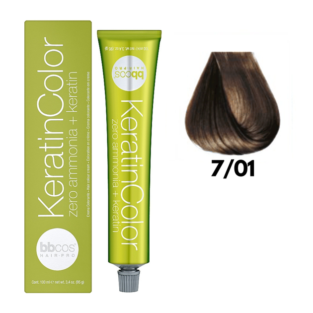7/01 Крем-краска для волос безаммиачная BBCOS Keratin Color блондин натуральный пепельный 100 мл - Фото 1 7/01 Крем-краска для волос безаммиачная BBCOS Keratin Color блондин натуральный пепельный 100 мл - изображение 1