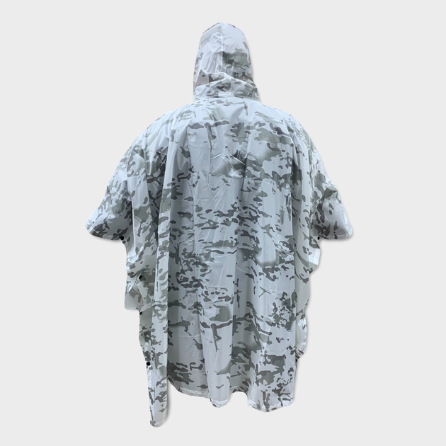 Дощовик пончо зимовий Білий Мультикам, маскувальний водонепроникний плащ-намет ЗСУ ONE SIZE - зображення 2