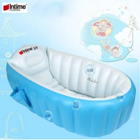 Ванночка надувная детская с подушкой 98X65X28 см Intime Baby Bath Tub Blue (zag0439) - Фото 1 Ванночка надувная детская с подушкой 98X65X28 см Intime Baby Bath Tub Blue (zag0439) - изображение 1
