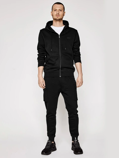 Bluza męska rozpinana streetwear z kapturem Sprandi SS21-BLM004 M Czarna (5903698655598) - obraz 3