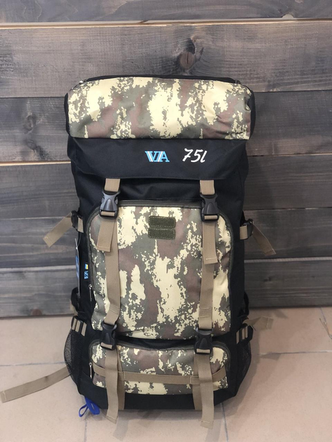 Универсальный рюкзак тактический 75 литров, военный водоотталкивающий рюкзак из плотной тактической ткани - изображение 1