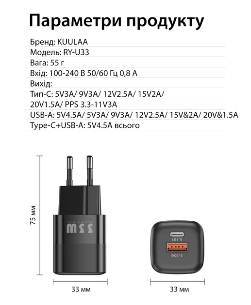 Сетевое зарядное устройство для телефона, 2 USB выхода, 20W блок питания, адаптер, 3А