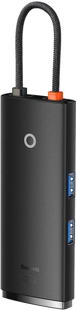 USB Hub Baseus Lite Series 6-Port Multifunctional HUB USB Type-C - 2xUSB 3.0 / USB Type-C PD / HDMI 1.4 / SD / TF Black (WKQX050101) - obraz 3