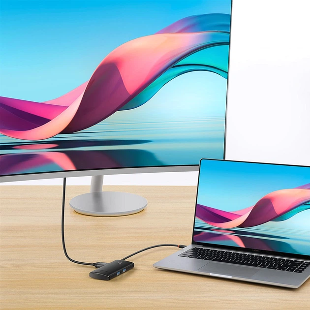USB Hub Baseus Lite Series 6-Port Multifunctional HUB USB Type-C - 2xUSB 3.0 / USB Type-C PD / HDMI 1.4 / SD / TF Black (WKQX050101) - obraz 8
